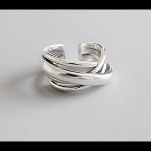 925 Stamped Sterling Silver Unique Layered Ring